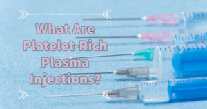 Syringes filled with platelet-rich plasma injections