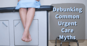 A patient waiting for a doctor at an urgent care facility