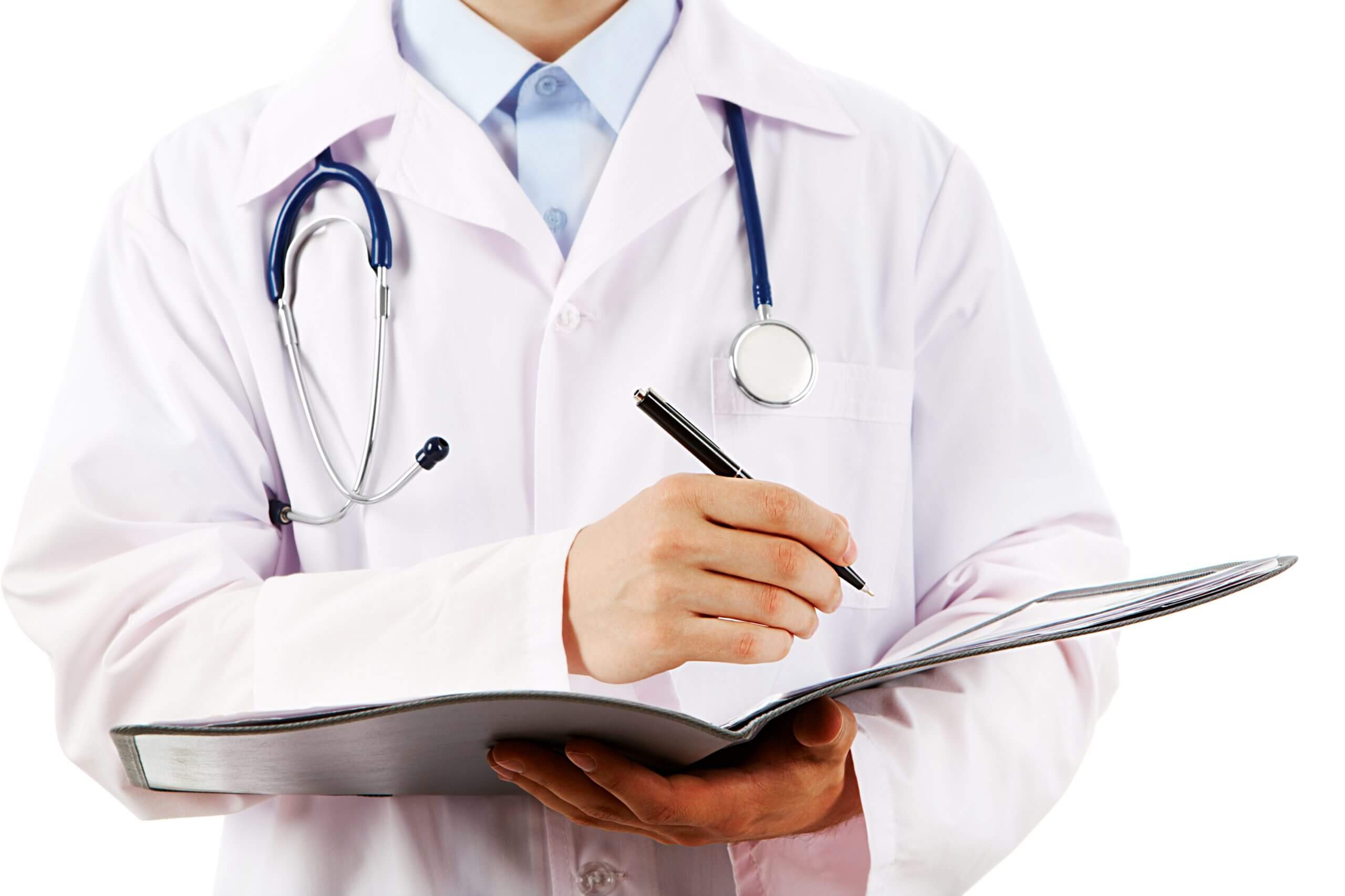 Patients medical notes being updated by a doctor